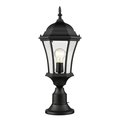 Z-Lite Wakefield 1 Light Outdoor Pier Mounted Fixture, Black & Clear Beveled 522PHM-553PM-BK